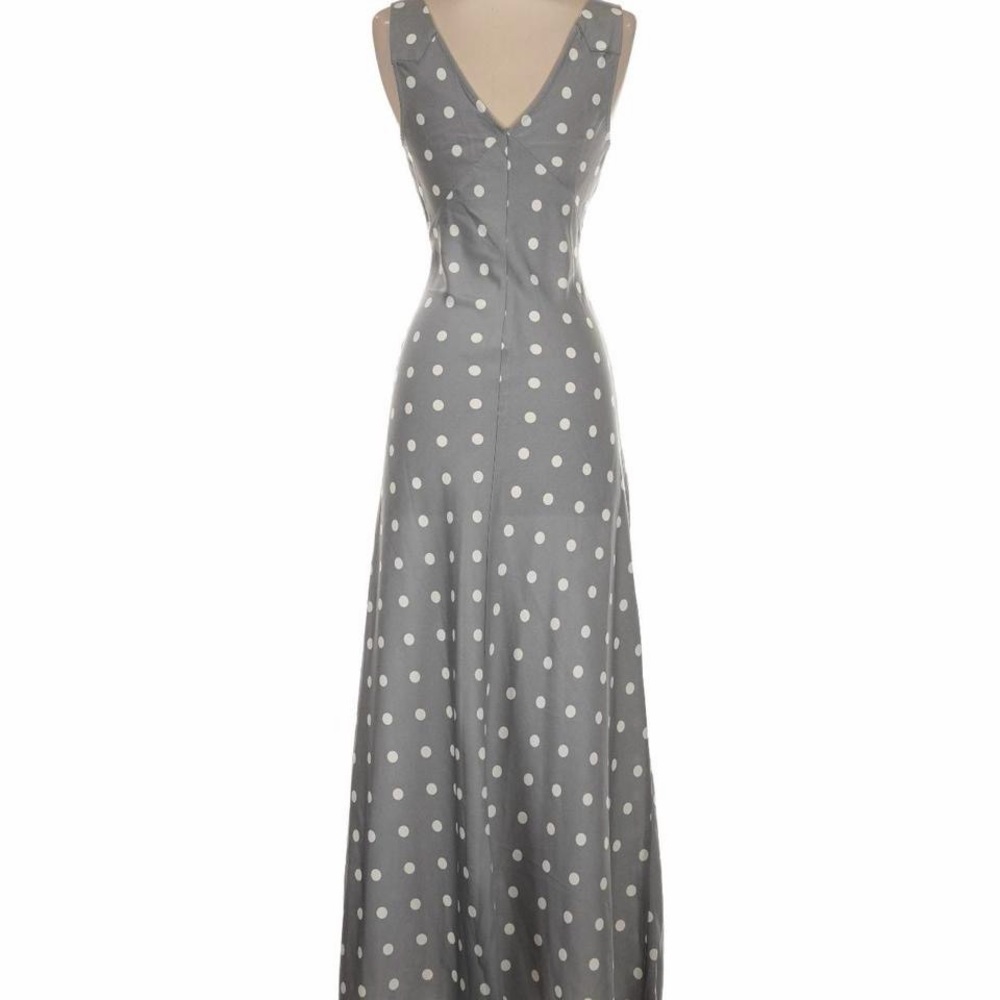 WeWoreWhat Gray Polka Dot Backless Dress